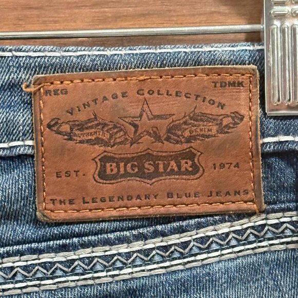 BIG STAR LIV LOW RISE BOOTCUT FLARE 25 LONG Women's Denim Jeans Western Y2K Blue - Picture 7 of 11